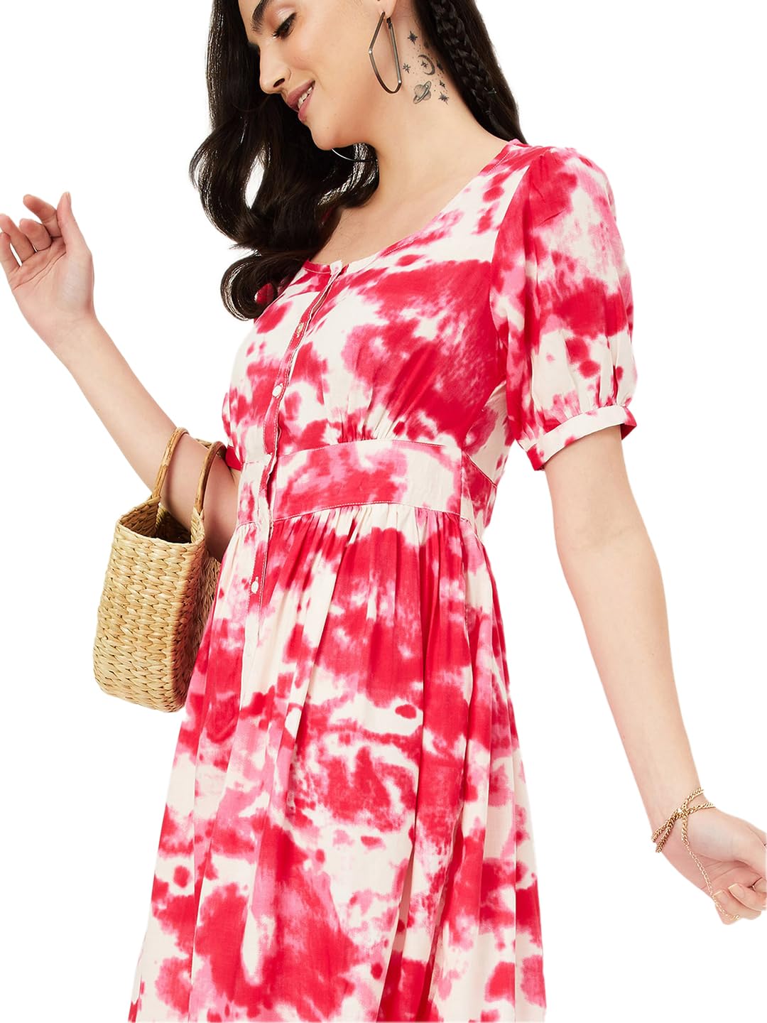 Max Women’s Fit and Flare Knee-Length Dress – Elegant Casual & Party Wear