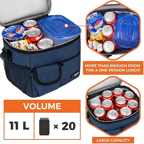 Miniatura 3 de OPUX Lonchera aislada para adultos, hombres, mujeres, niños y niñas  Bolsa térmica mediana a prueba de fugas para la escuela, trabajo, oficina