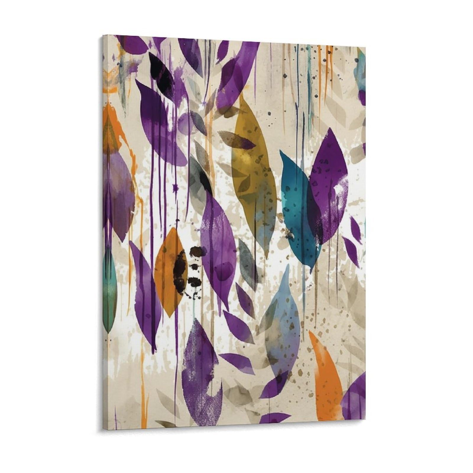 Colored Leaves Canvas Wall Art for Bedroom 18x24inch Canvas Prints Artwork for Walls Modern Picture Artwork Painting for Living Room Aesthetic Wall Paintings for Bathroom Kitchen Office Decor