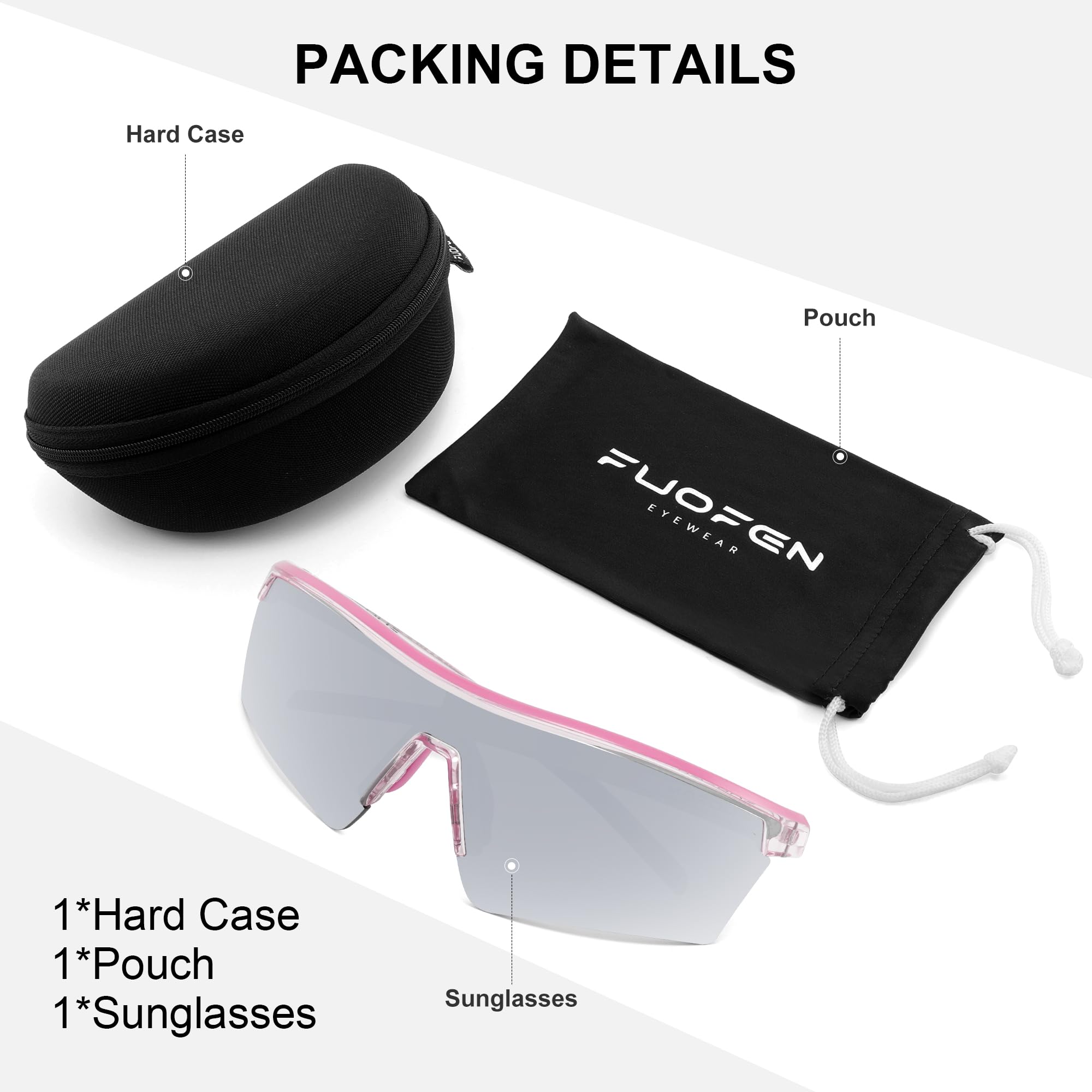 Polarisierte Sport-Sonnenbrille aus Polycarbonat für Herren und Damen, für Golf, Pickleball, Laufen, Tennis, Radfahren