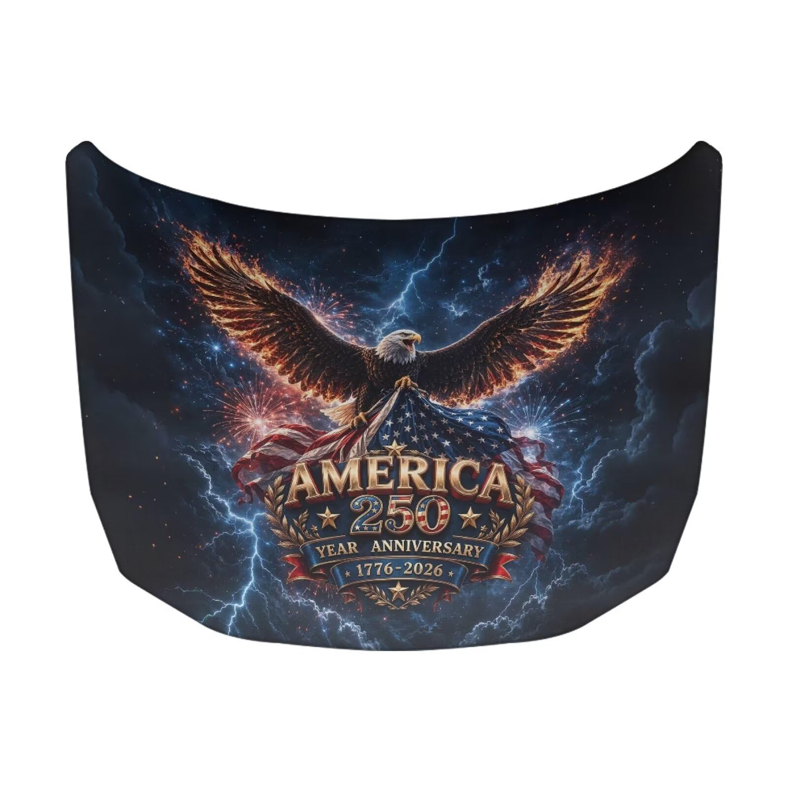 Car Hood Cover Car Hood Protector America 250 Waterproof Universal Automotive Exterior Accessories Patriotic Decorations for Compact Vehicles Sedans Trucks SUVs Pickup (59×39 Inch)