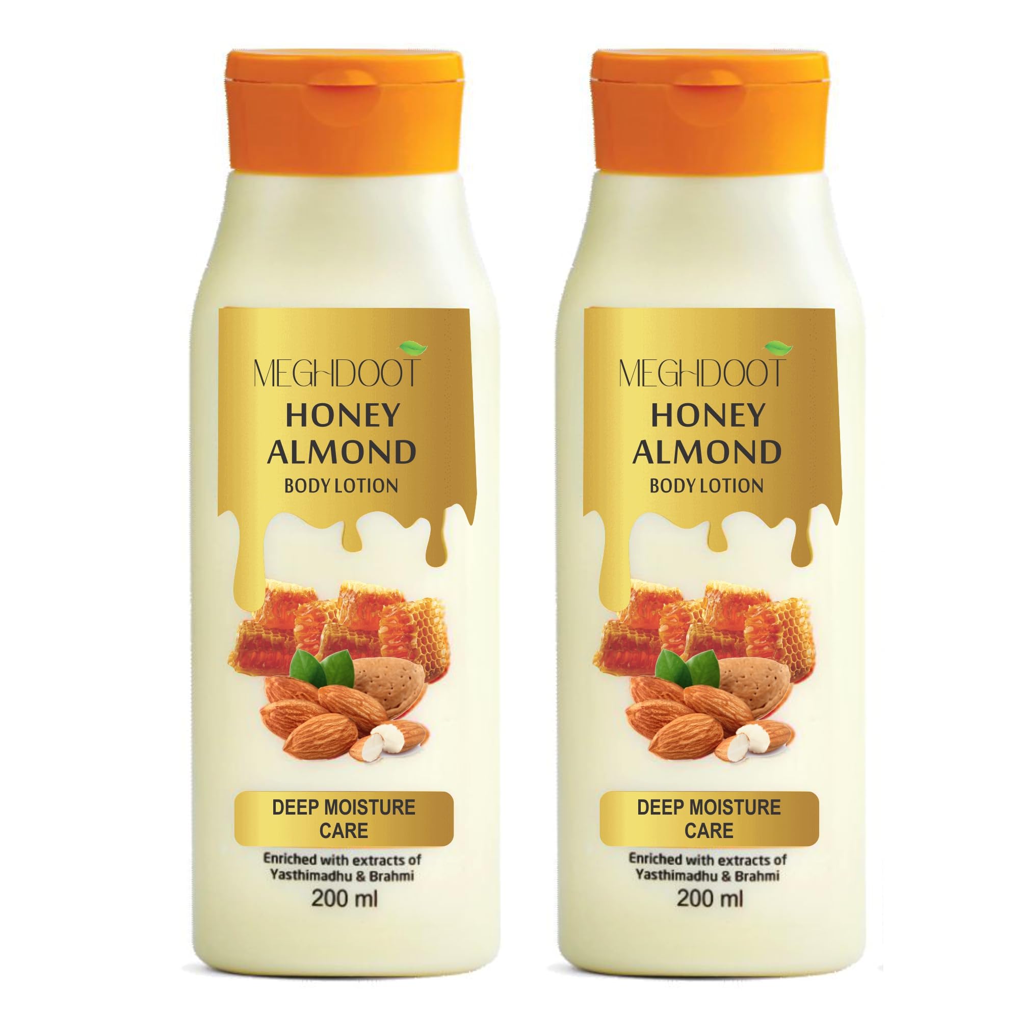 Meghdoot Honey Almond Body Lotion Deep Moisture Care, Ayurvedic Hydrating Lotion for Soft and Glowing Skin, 200ml Each (Pack of 2)-image-19