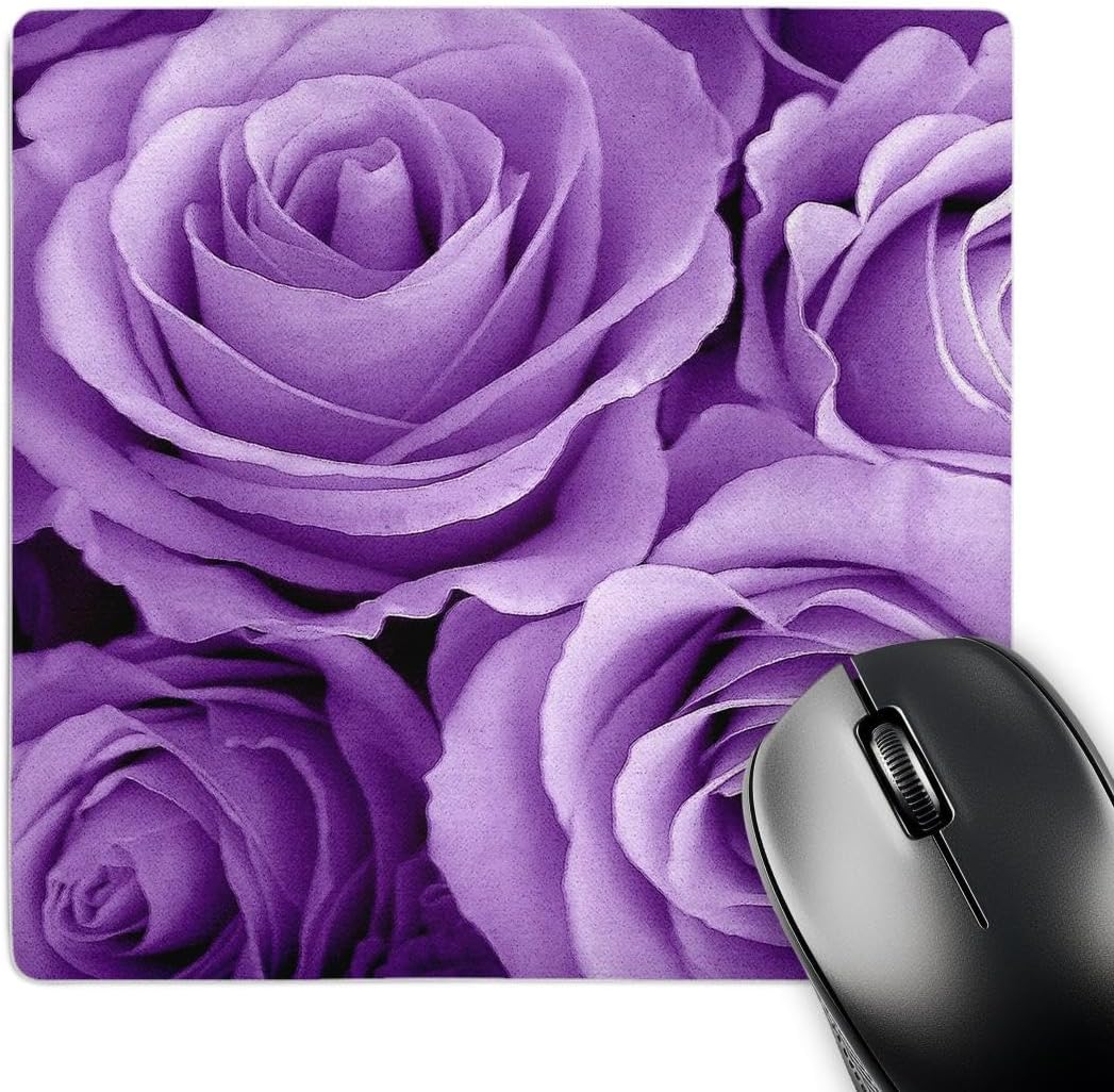 3dRose LLC 8 x 8 x 0.25 Inches Mouse Pad, Soft Lilac Purple Poses Bouquet (mp_27564_1)