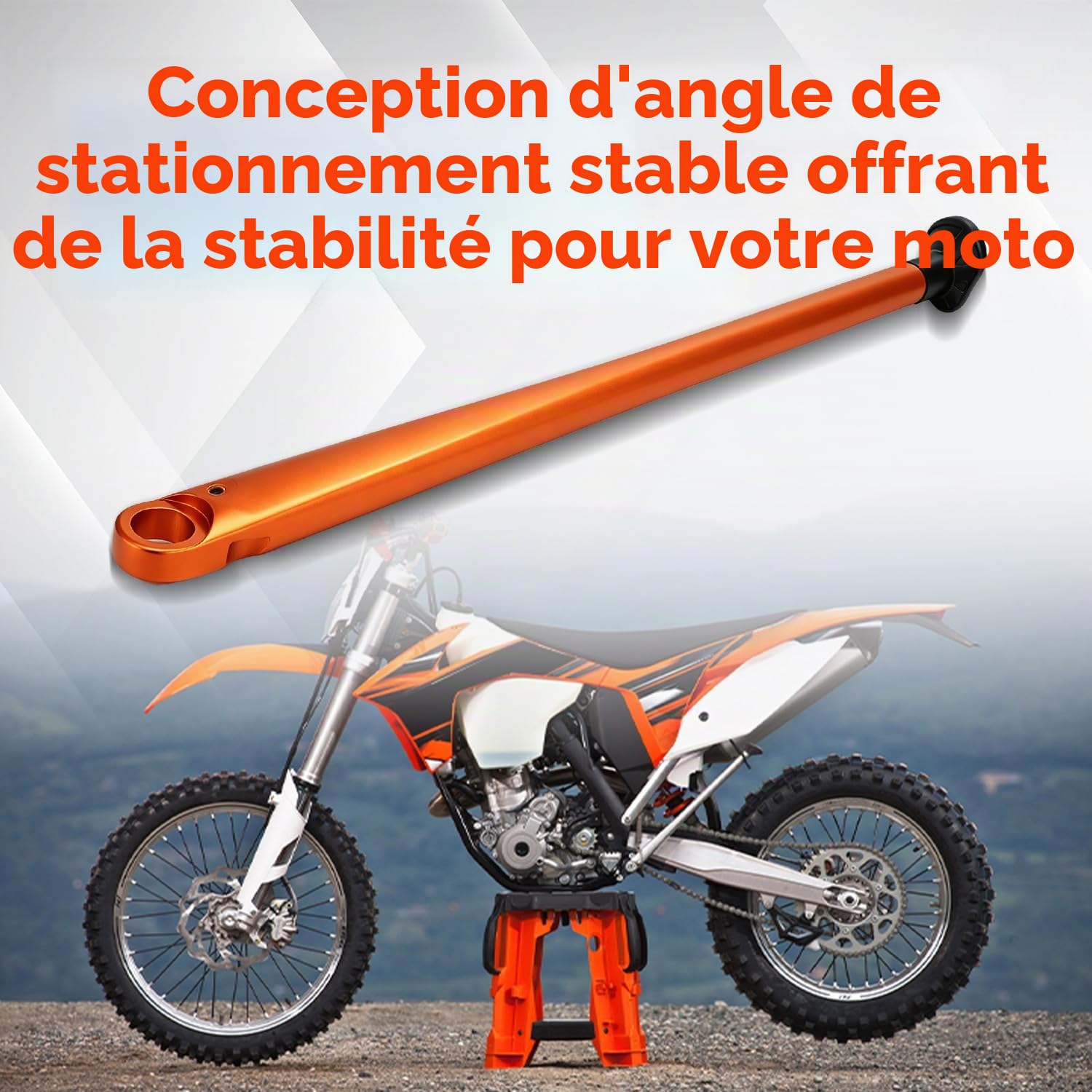 JFG RACING Support Bequille Laterale Moto,Bequille Laterale Réglable Orange