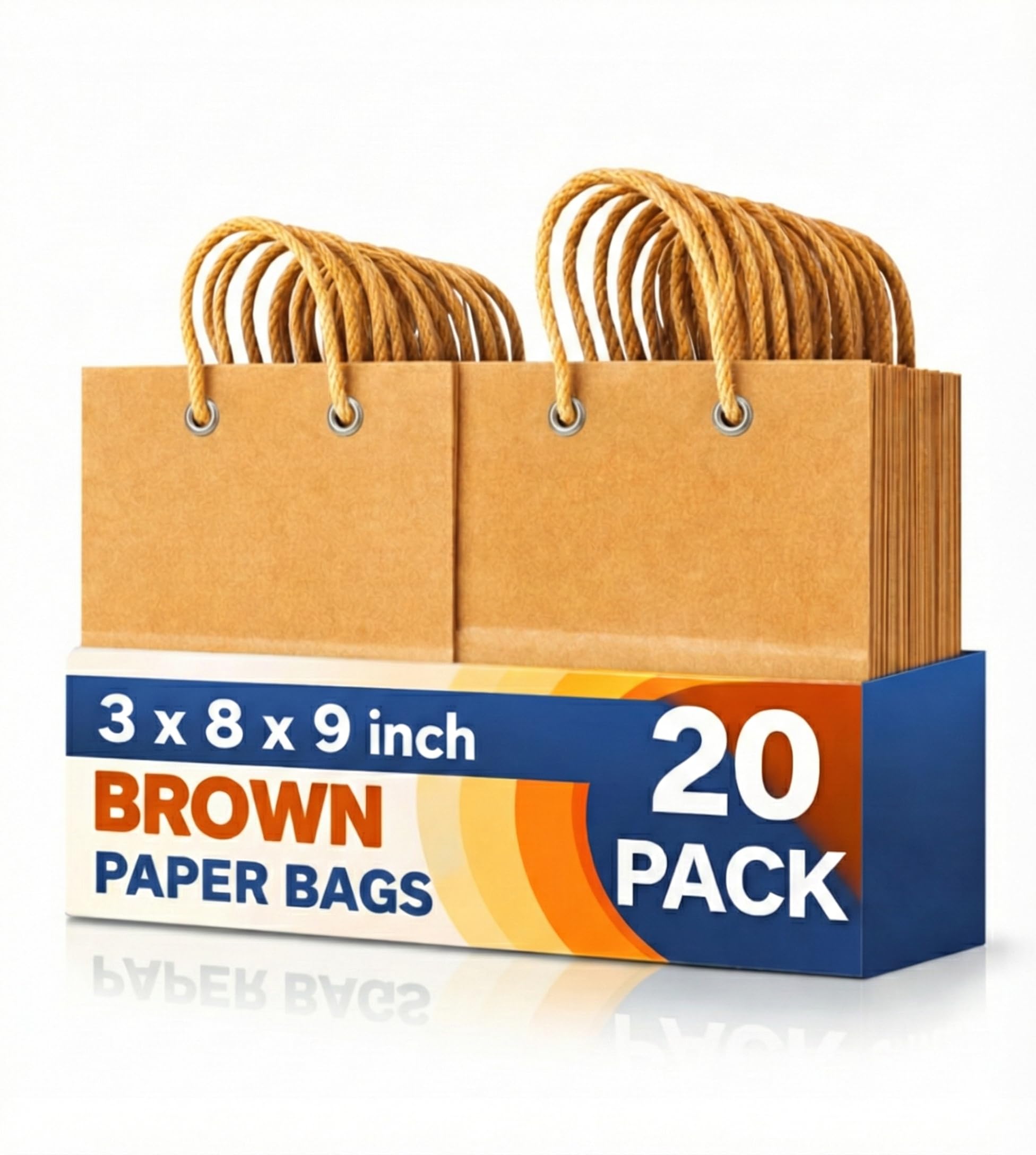 KOSY Brown Kraft Paper Bags Small Size 20 Pcs – 8x9x3 Inch Gift Carry Bag with Handles for Return Gifts Jewelry Boutique Packing – Eco Friendly Biodegradable Strong Reusable Plain DIY Craft Shopping Sack-image-23