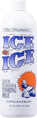 Chris Christensen Concentrado desenredante y acabado de hielo sobre hielo, acondicionador para perros, novio como un profesional, 16 onzas