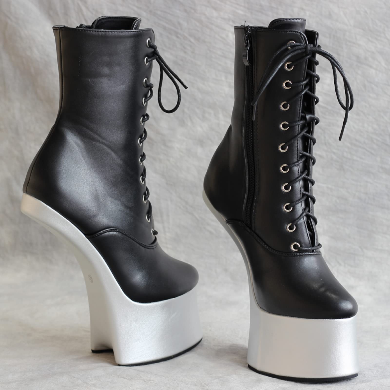High Heels Sexy 47 Horseshoe Booties 18cm Cosplay Pole Dance Schuhe,Black-44