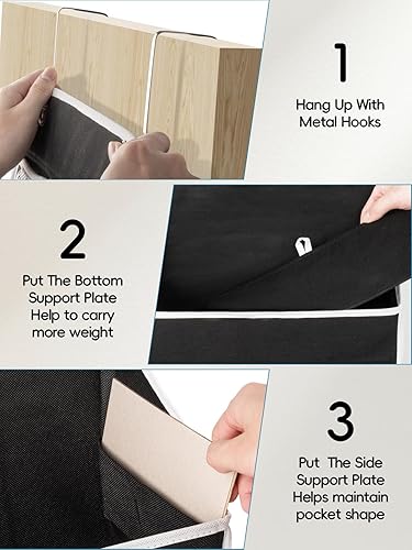 Miniatura 7 de Organizador de almacenamiento sobre la puerta  6 estantes con cremallera detrás de la puerta organizador colgante con 8 bolsillos grandes, diseño