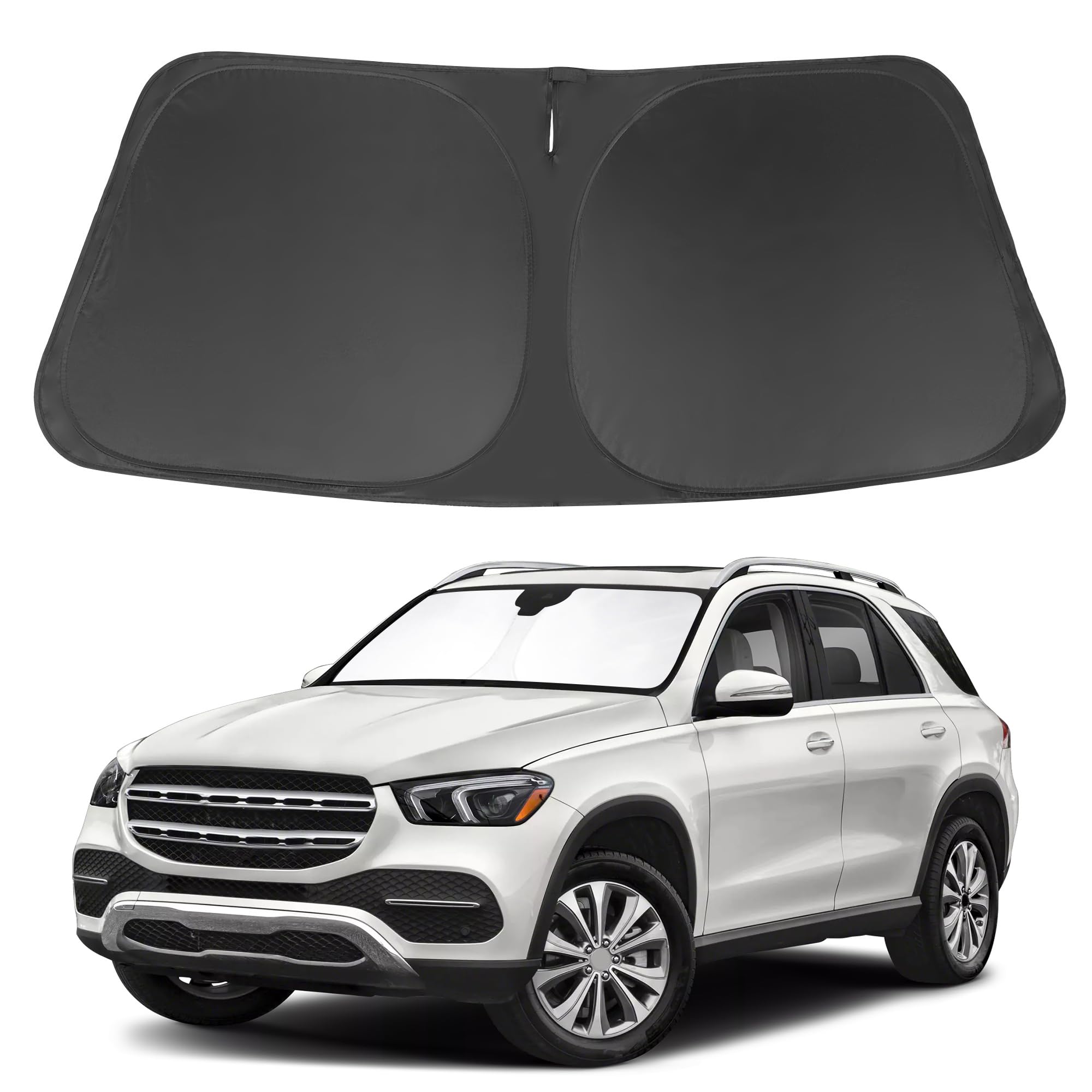 LHFLIVE Windshield Sun Shade Compatible with 2020 2021 2022 2023 2024 Mercedes GLE 350 450 Accessories Window Sunshade Sun Visor Protector Keep Car Cool