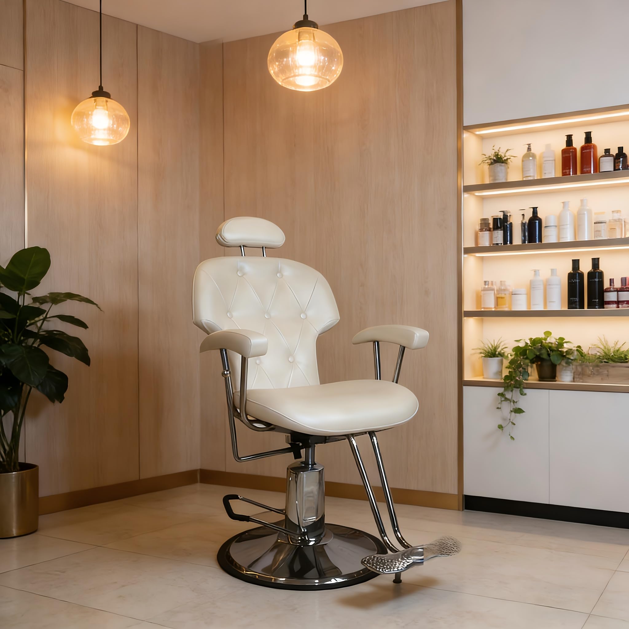 Hydrauliczne krzesło fryzjerskie Wielofunkcyjne krzesło do salonu fryzjerskiego salon kosmetyczny tatuaż makijaż i pielęgnacja twarzy solidna chromowana podstawa