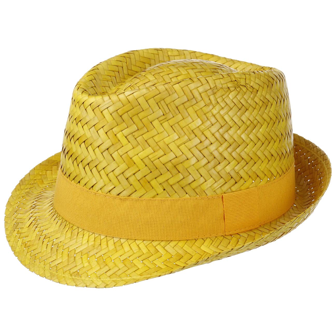 Lipodo Valencia Trilby Straw Hat Plain Ribbon Made in Italy Unisex Summer