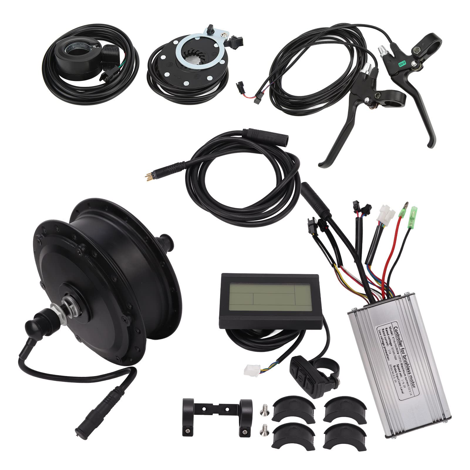 48V 500W Front Drive Motor Electric Conversion Kit with LCD3 Display Ideal for DIY Electric Bike, Scooter, Mountain Bike, Folding (for 26in Rim Spokes)