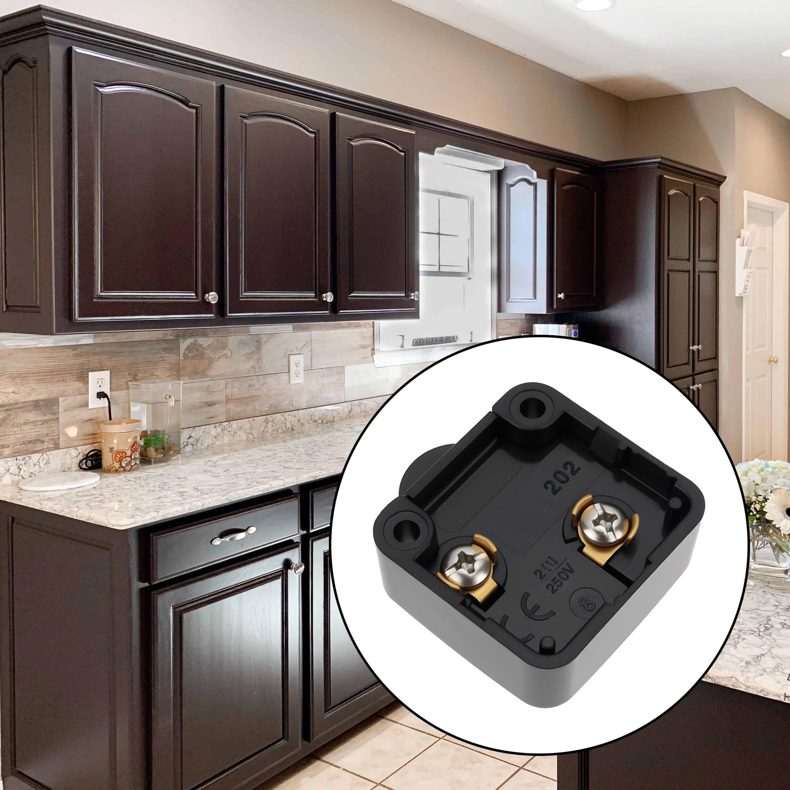 OTOTEC 3pcs Wardrobe Cabinet Light Switch Model 202A 2A 250V Automatic Reset Door Switch Black - Image 3