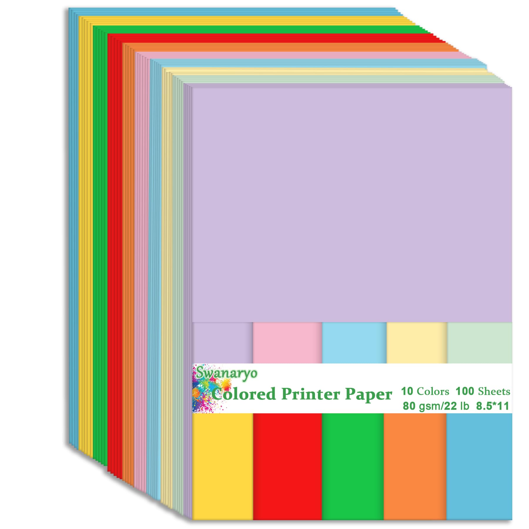 Amazon.com: 600 Sheets Colored Paper 8.5 X 11 - Color Printer Copy