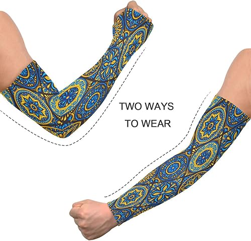 Miniatura 3 de Mangas de brazo con patrón de flores misteriosas para mujeres y hombres, protección solar UV, mangas refrescantes con agujeros para el pulgar para