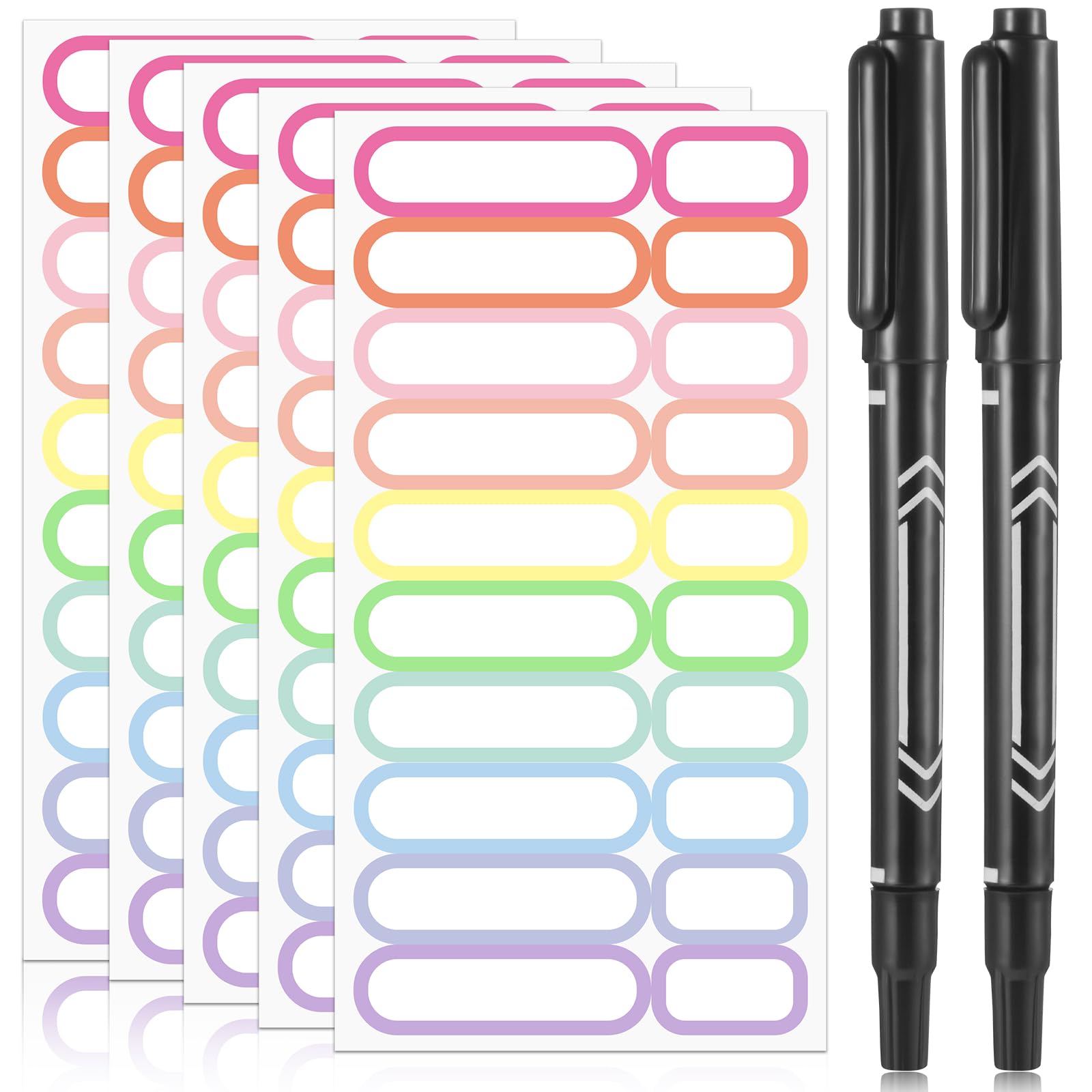 Outus 320 Pcs Waterproof Removable Labels with Makers Pen Self Adhesive Label Stickers for Water Bottles Spice Food Containers Jars Pantry Restaurant