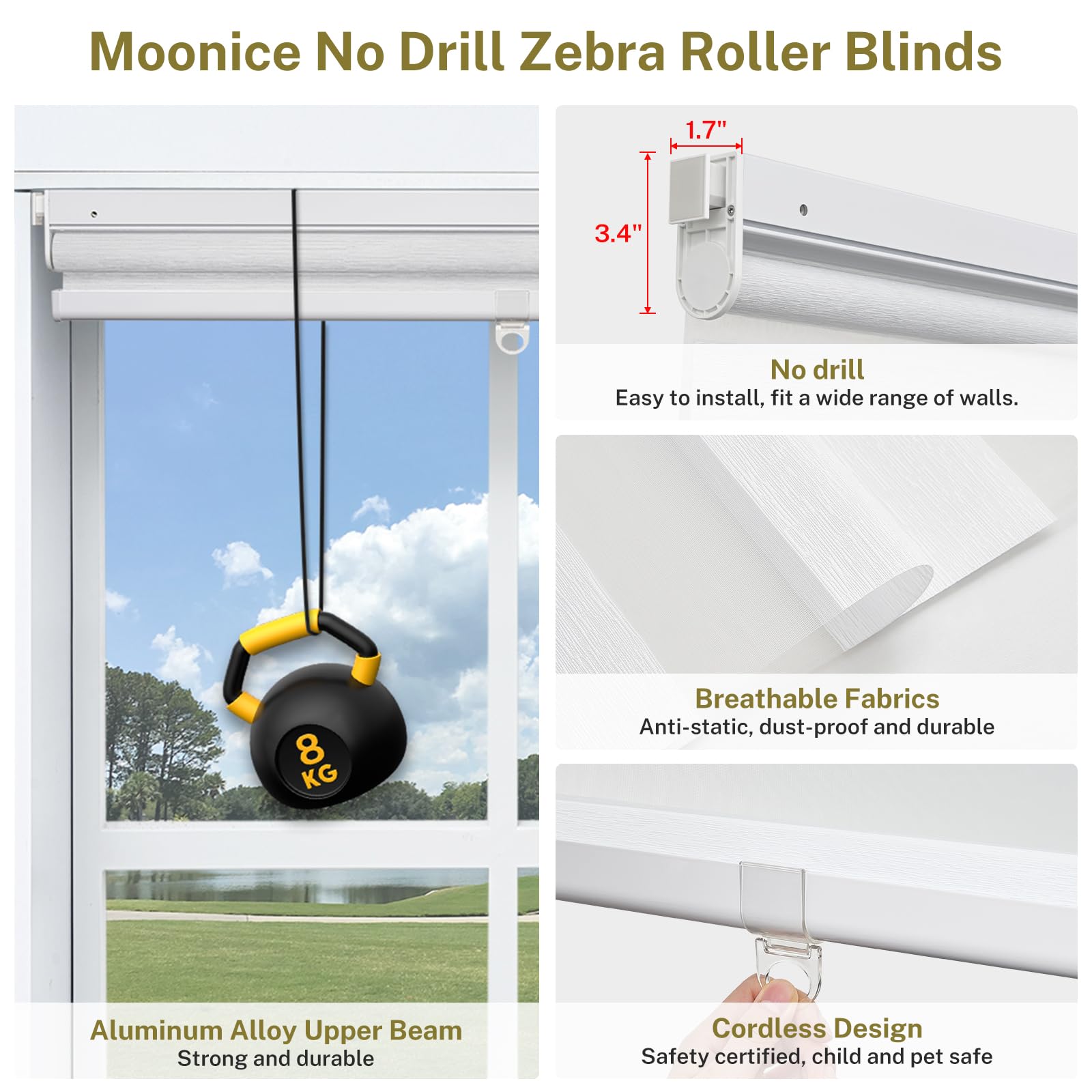 Amazon｜Moonice No Drill No Tool コードレスゼブラブラブラ