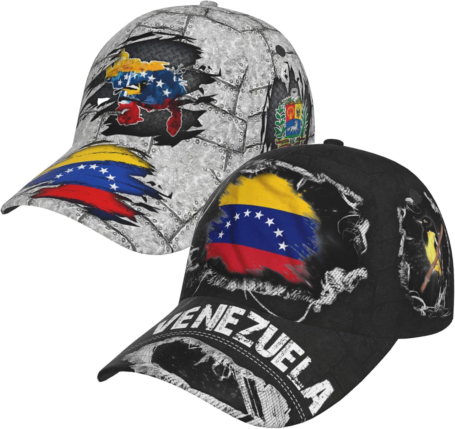 Venezuela Flag Hat Unisex Venezuelan Baseball Cap Adjustable Fashionable Cool Hat Suitable for Men and Women