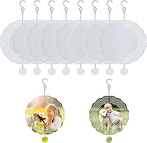 2 Pezzi Girandola Da Giardino A Sublimazione – Alluminio 3D Doppia Faccia – Fai Da Te