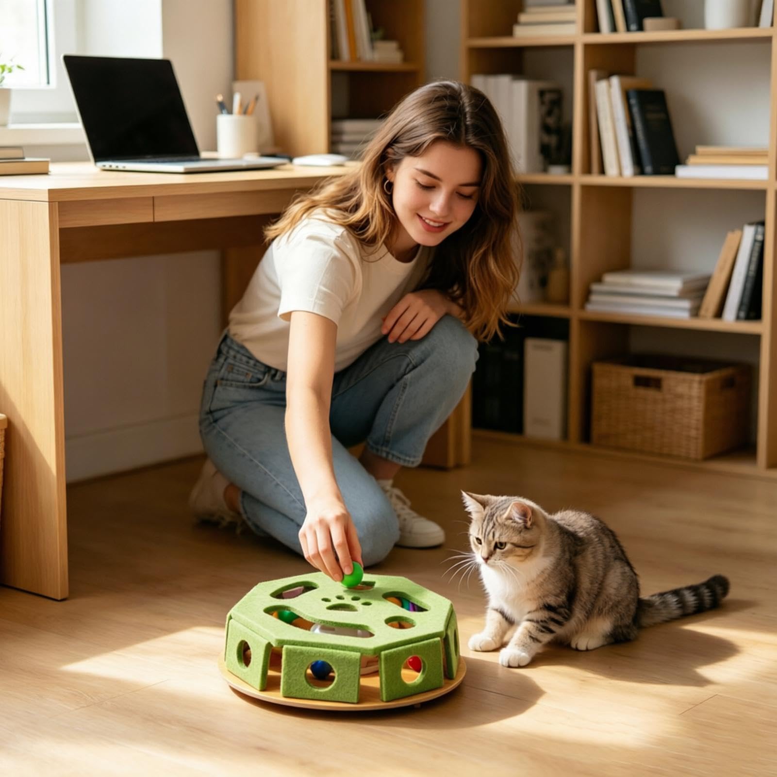 Generico Box für Katzennägel mit Federn und Glöckchen