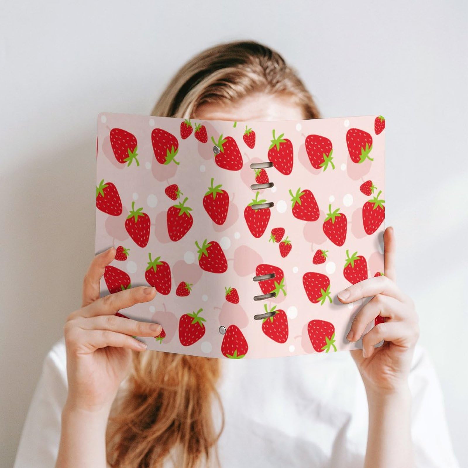 Amazon | ノート いちご柄 苺柄 イチゴ柄 システム手帳 ルーズリーフ