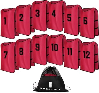 brooman Scrimmage Training Vest Kids Youth Adult Soccer Practice Jersey Athletic Pinnies 12 &24 Pack