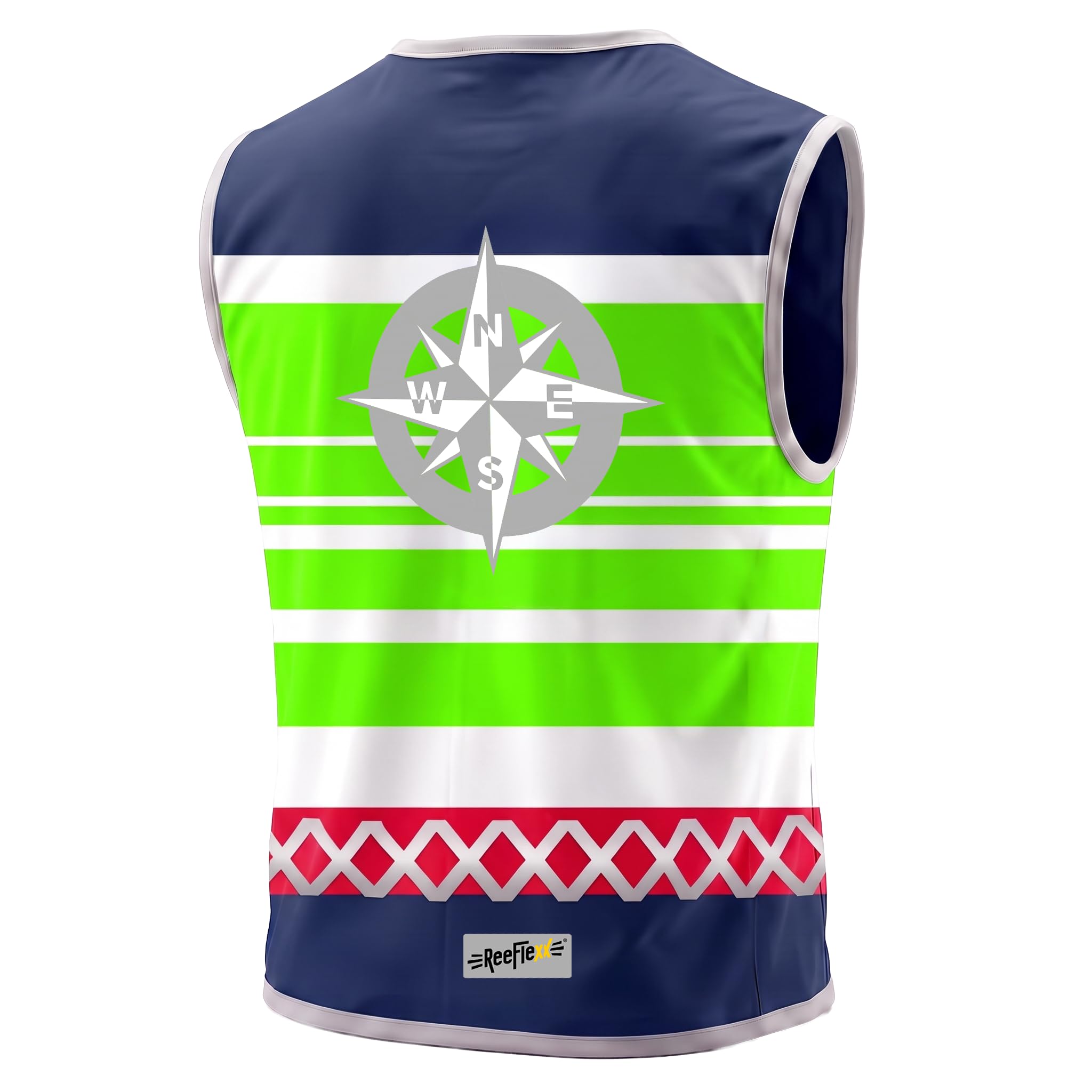 REEFLEXX Gilet da ciclismo da uomo, elegante gilet di sicurezza con colori/motivi accattivanti e forti riflettori, maggiore visibilità nel traffico.