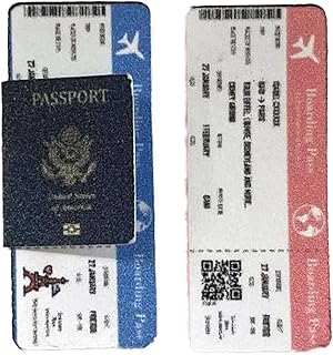 Dolls House Passport with Boarding Passes Miniature Holiday Accessory 1:12 Scale