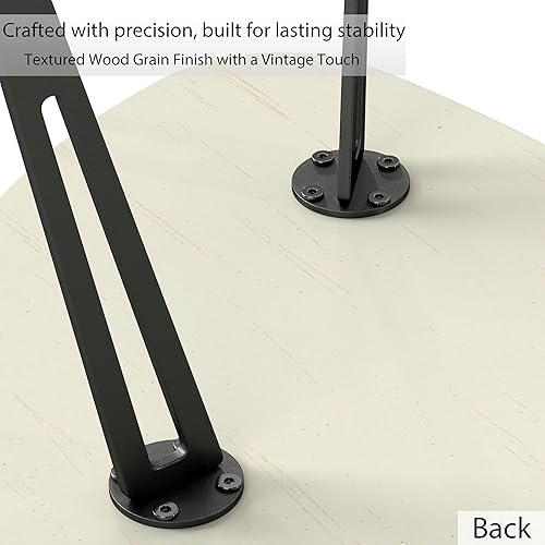 Miniatura 7 de Manora Mesa de Café Oval Pequeña Blanca, Mesas de Café Modernas para Sala de Estar, Mesa de Café para Oficina de Espacio Pequeño, Mesa Central