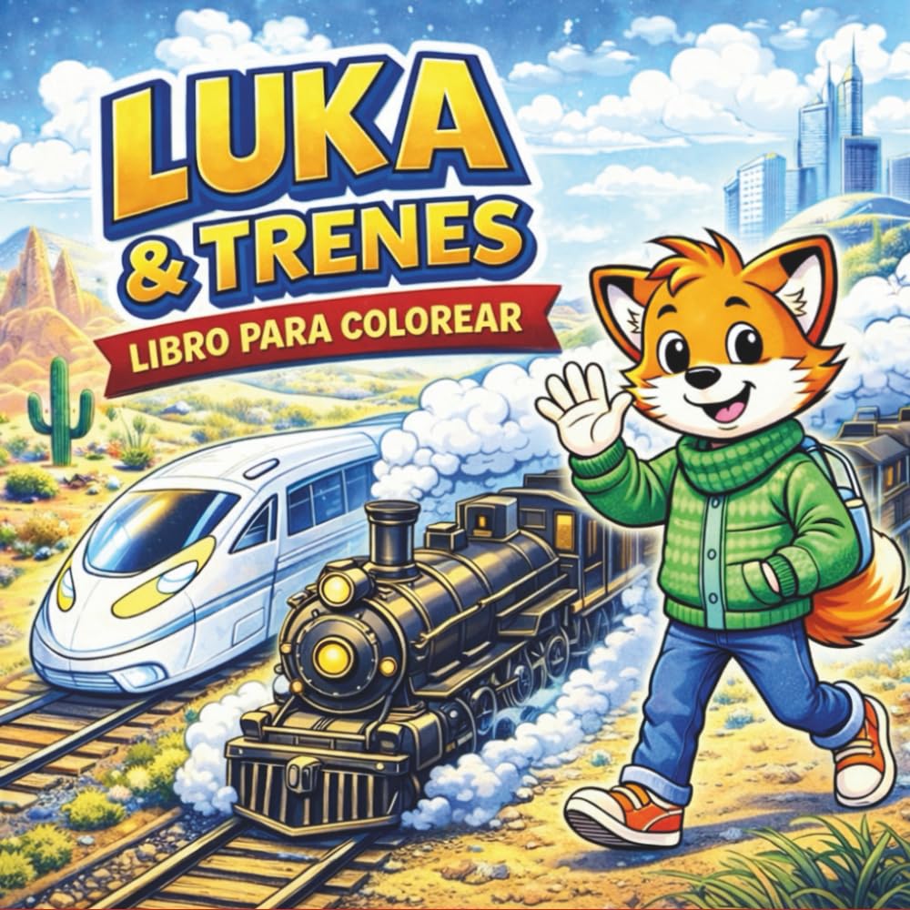 Luka & Trenes: Libro para colorear para niños de 3 a 7 años