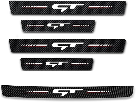 5Pcs Door Sill Protector for Kia K3 Cerato 2021-2024 GT, Carbon Fiber Door Sill Stickers, Front Rear Door & Trunk Sill Plate Guards Auto Accessories