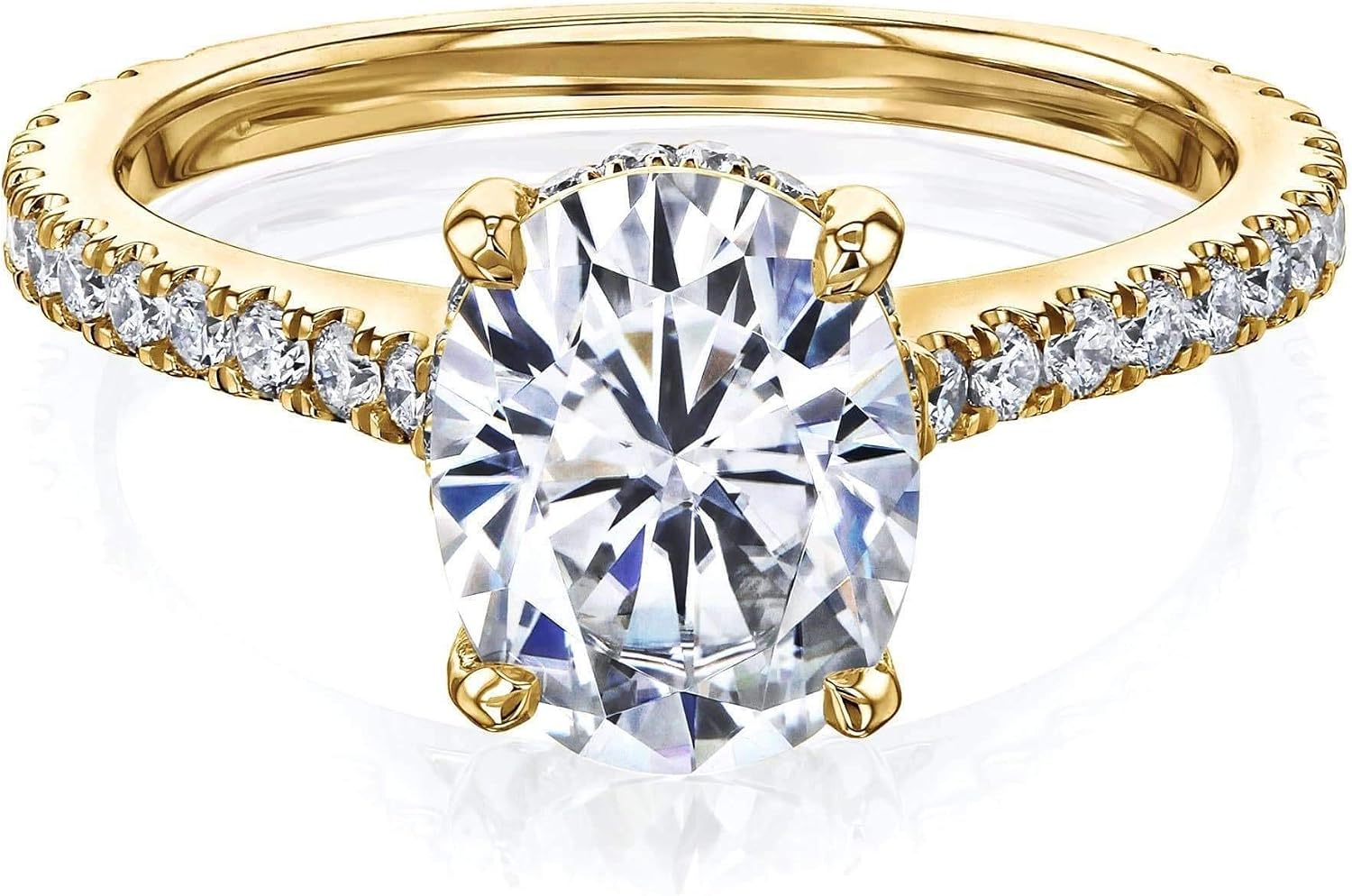 Kobelli 2.1ct Oval Forever One Moissanite Drop Halo Ring
