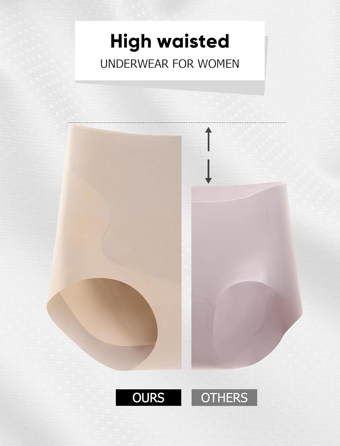 High Waisted Tummy Control Underwear for Women Plus Size Full Coverage Lingerie Brief Soft Seamless Panty 4P - Image 5