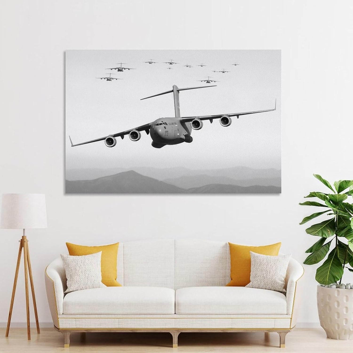 C-17 Globemaster III Transport Aircraft Military Aircraft Black And White Picture Vintage United Sta Canvas Wall Art Prints for Wall Decor Room Decor Bedroom Decor Gifts 16x24inch(40x60cm) Unframe-s image 4