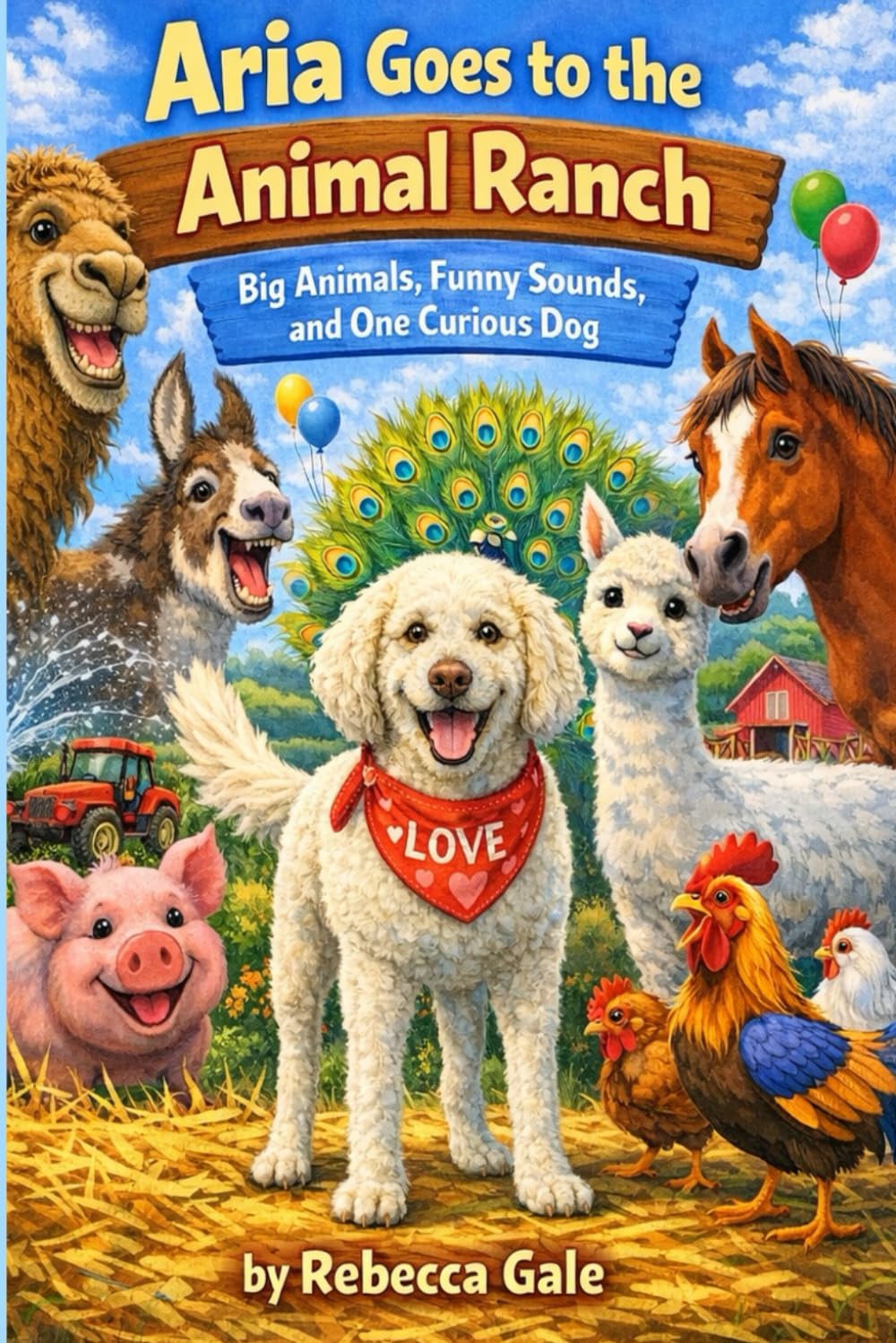Aria Goes to the Animal Ranch: Big Animals, Funny Sounds, and One Curious Dog (The Adventures of Aria the Goldendoodle)