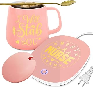 Nurse Gifts for Women, Nurse Appreciation Gifts Coffee Mug Warmer & Mug, Auto Shut Off Smart Warmer Coaster, Smart Electric Beverage Warmer for Coffee, Tea Happy Week Present