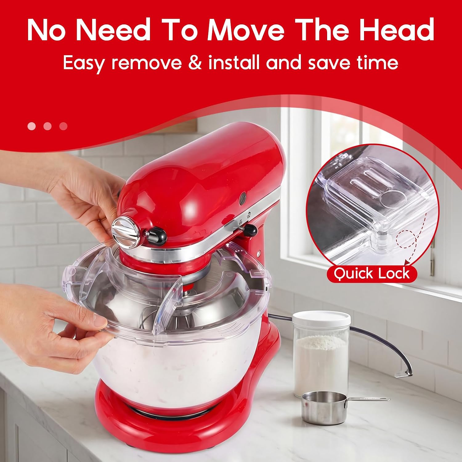 Pouring Shield Fit for Kitchen-Aid Mixer 4.5-5QT Stainless Steel