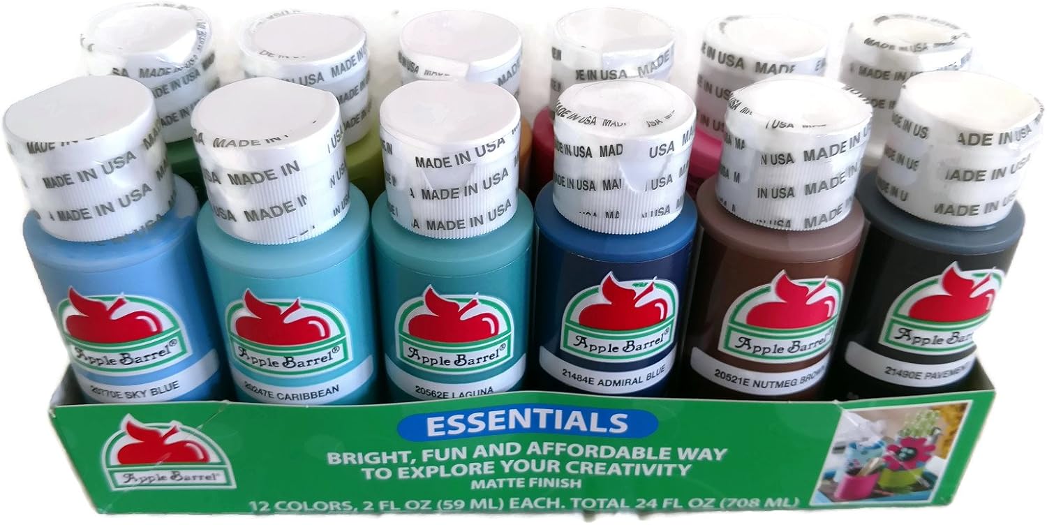 Acrylic Paint - Apple Barrel 12 pack of assorted colors - 2 oz. each