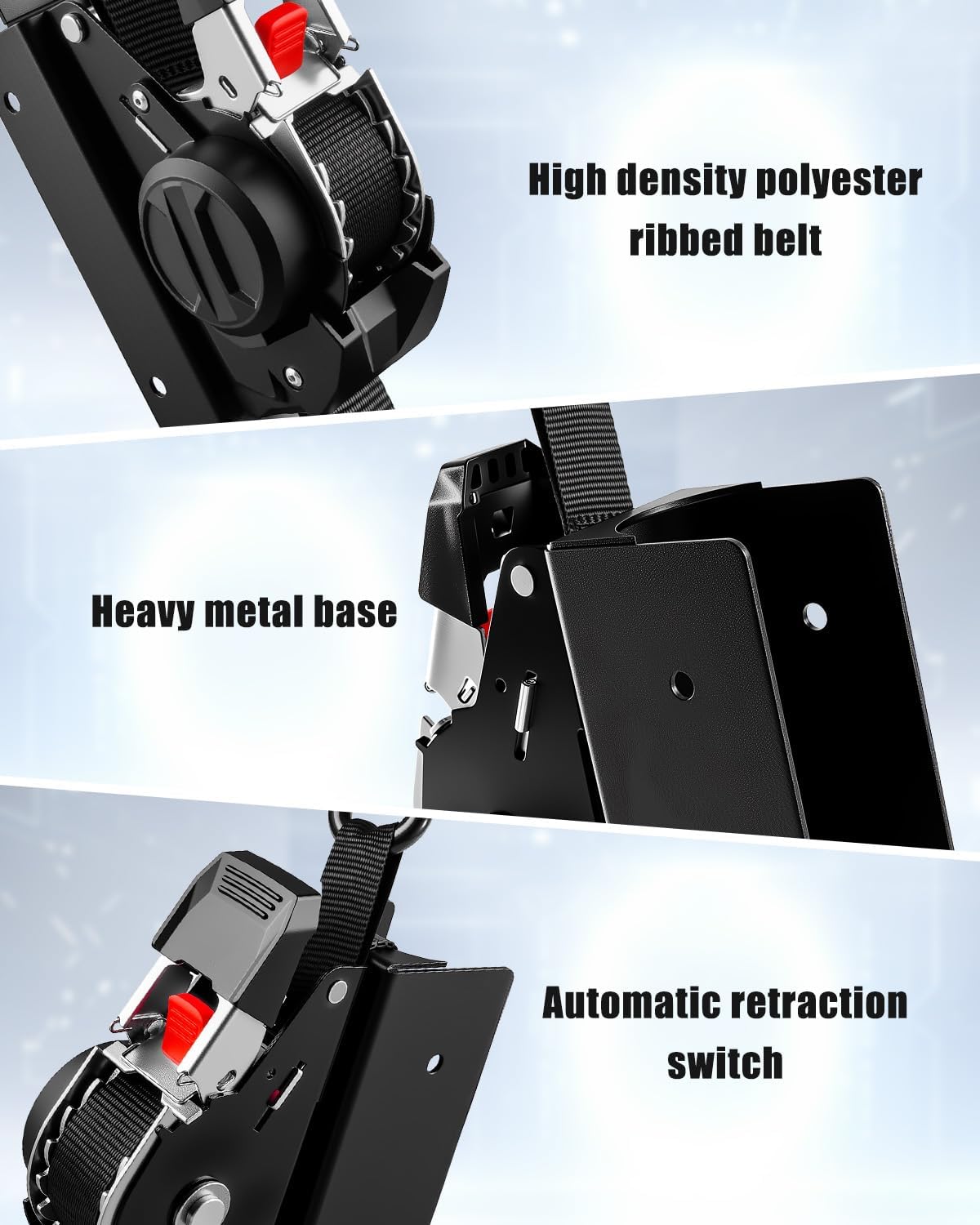 Ladder Rack Straps Tie-Down System with Double J Hooks, Heavy-Duty Retractable Ratchet Straps for Truck, Trailer, SUV, Boat, and PVC/Wood/Ladder Cargo, Fits Round Ladder Racks with 9.8 Feet Straps - Image 6