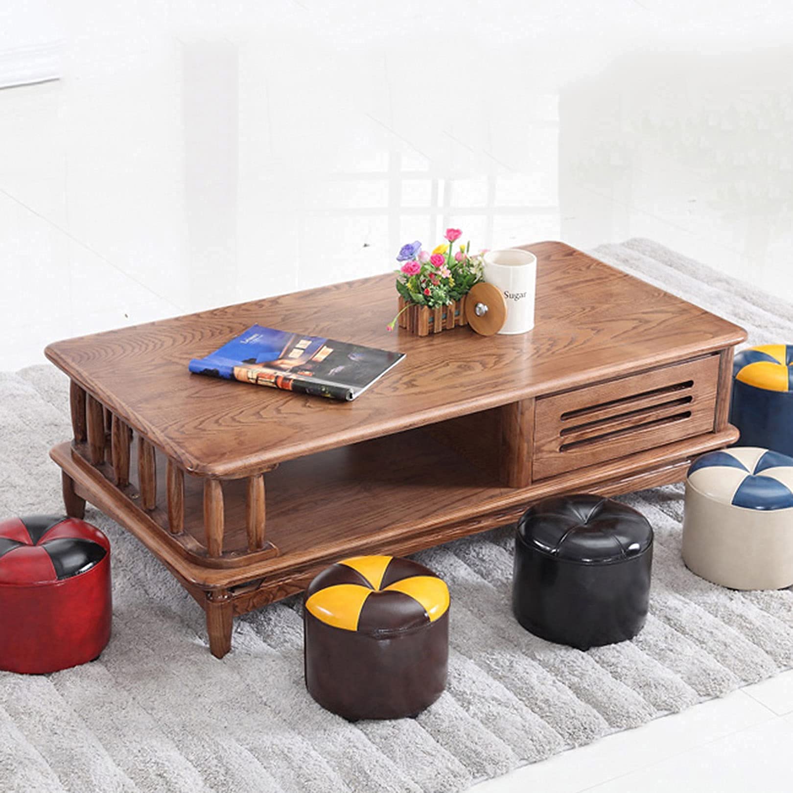 Amazon｜ハンドメイドフェイクピューレザープーフフットスツール