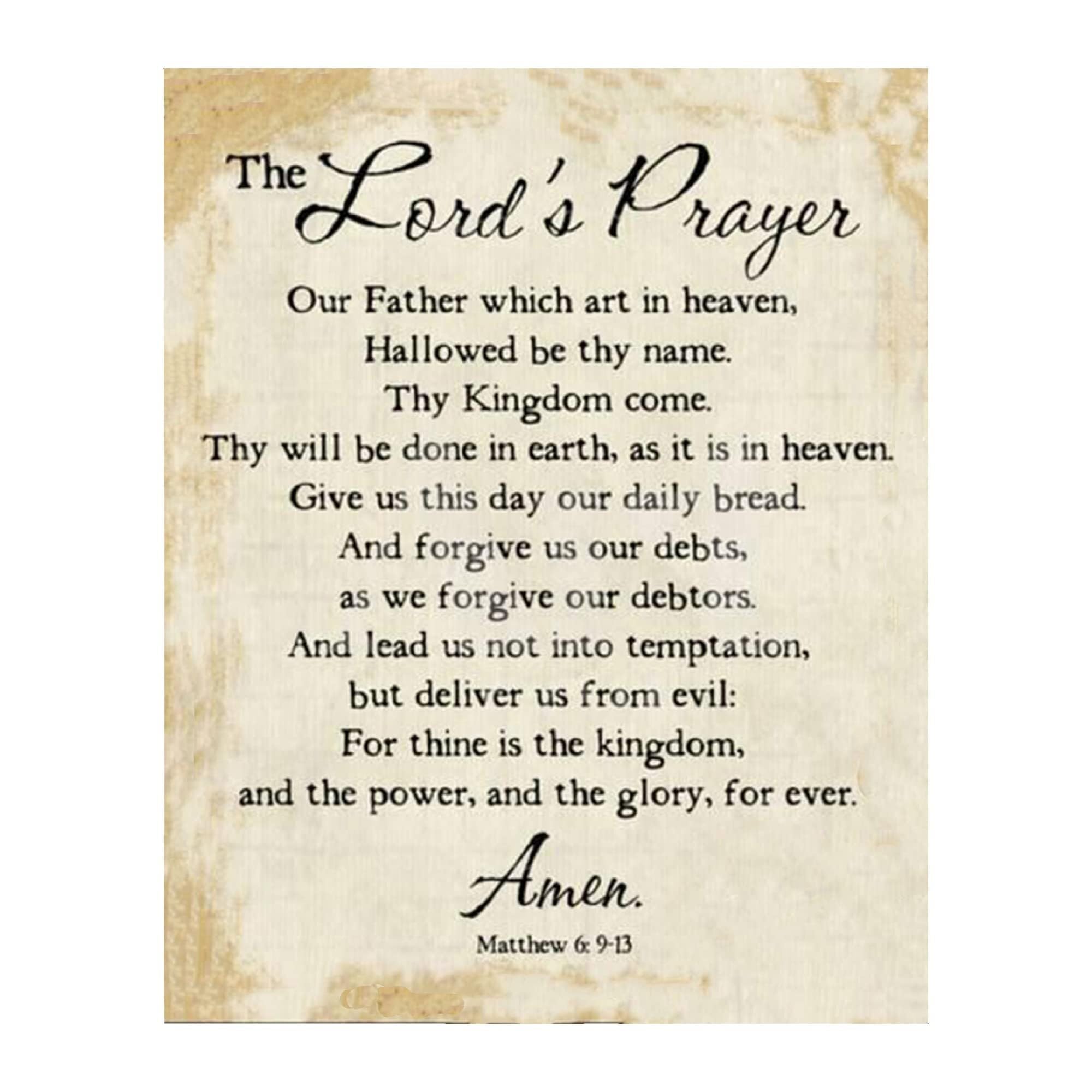 WVPJJNXAFN The Lord's Prayer Bible Verse Wall-Art - Printable Christian, Inspirational Religious Decor for Home, Church & Office(Unframed,16x24inch(40x60cm))