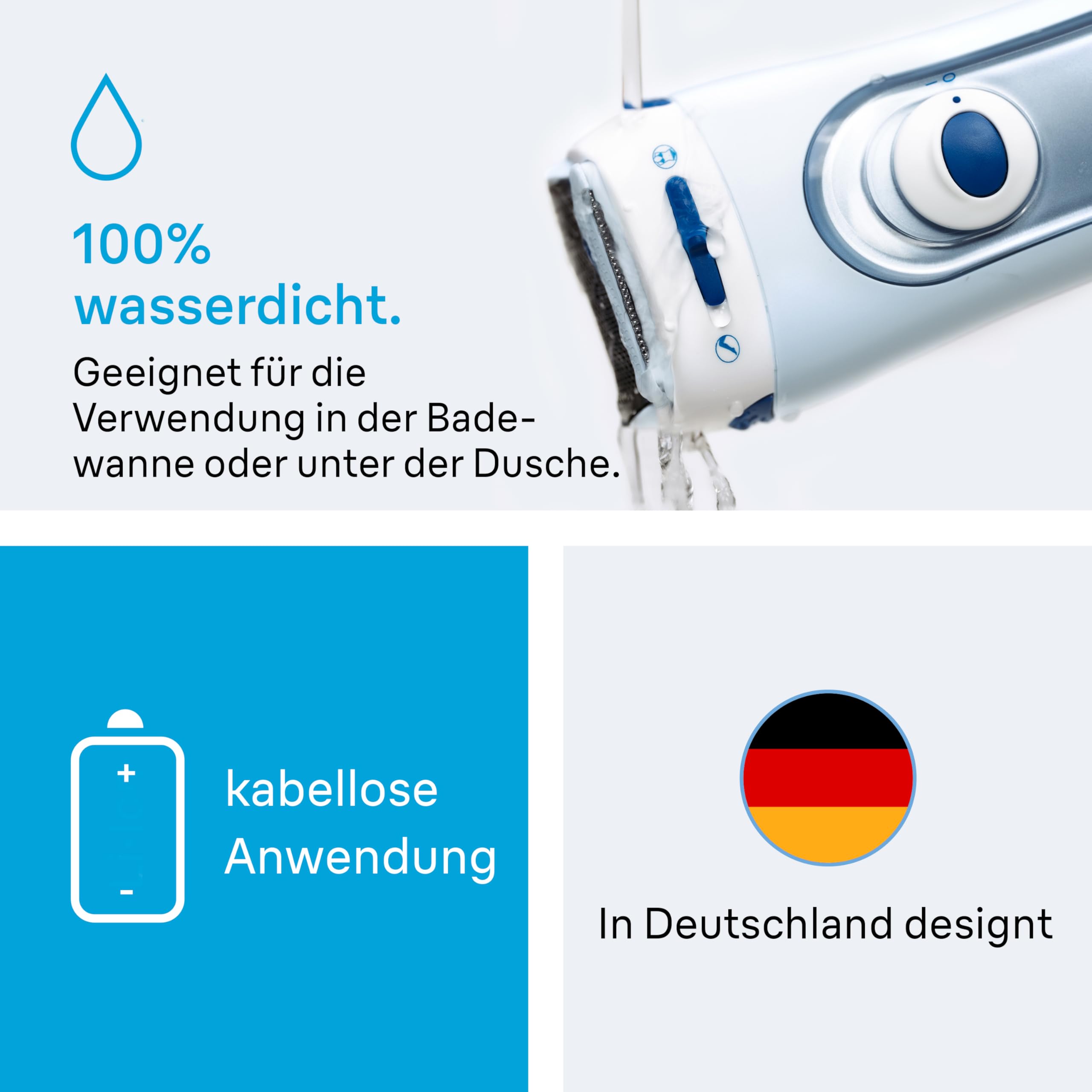Braun Silk-épil LS5160 3-in-1 Elektrischer Damenrasierer, Trimmer und Peeling System, Wasserdicht, Blau