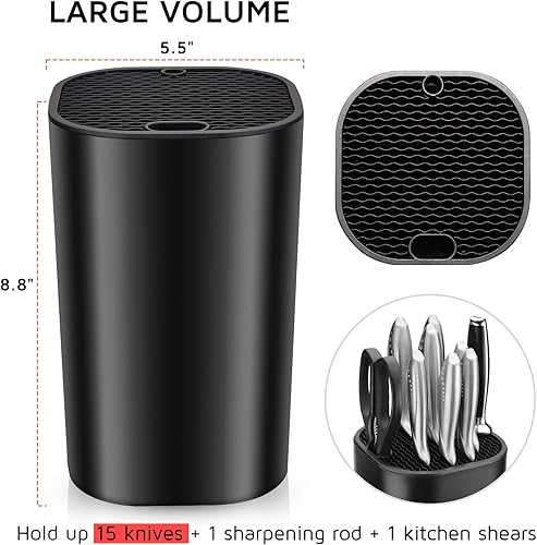 Miniatura 3 de WELLSTAR - Bloque universal para cuchillos de cocina, soporte para cuchillos sin cuchillos, ahorro de espacio seguro, gran volumen, almacenamiento