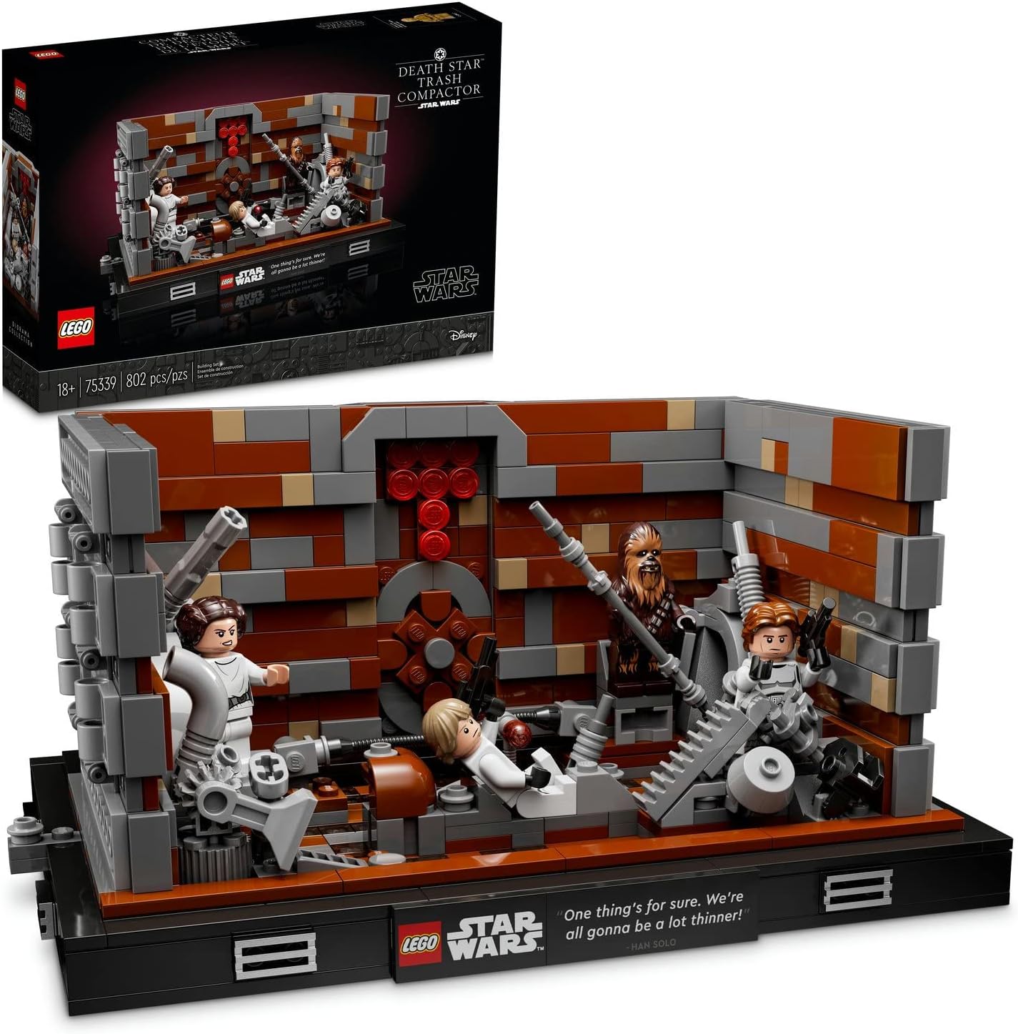 Star Wars Death Star Trash Compactor Diorama 75339 Building Kit (802 Pieces)