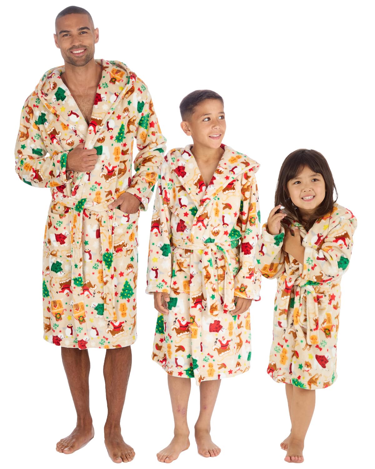 Slumber Hut Festive Cream Kids Christmas Dressing Gown 18C1073 Cream 11-12 Years