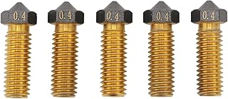 5 Pcs 3D Printer Hotend Nozzle 0.4mm Brass PTFE Coating Extruder Hot End Nozzle for 1.75mm Filament Volcano Nozzle