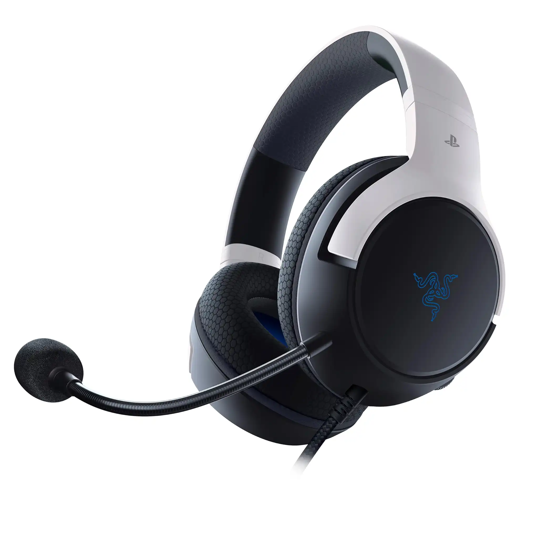 Razer Kaira X - Kabelgebundes Headset für PlayStation 5 (50 mm-Treiber, Hyperclear Kardioiden-Mikrofon, Lautstärkeregler, Mikrofon-Stumm-Taste) Schwarz-Weiß