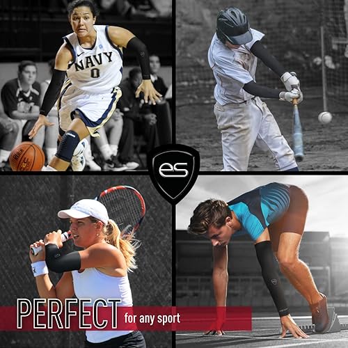 Miniatura 4 de Mangas de compresión para todos los deportes de rendimiento, jóvenes y adultos, paquete de 2