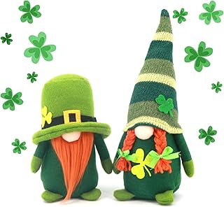 TT & MM St. Patricks Day Gnome Plush Doll Handmade Irish Elf Scandinav Home Ornaments Tabletop Green Leprechaun Clover Figurines Spring Decoration