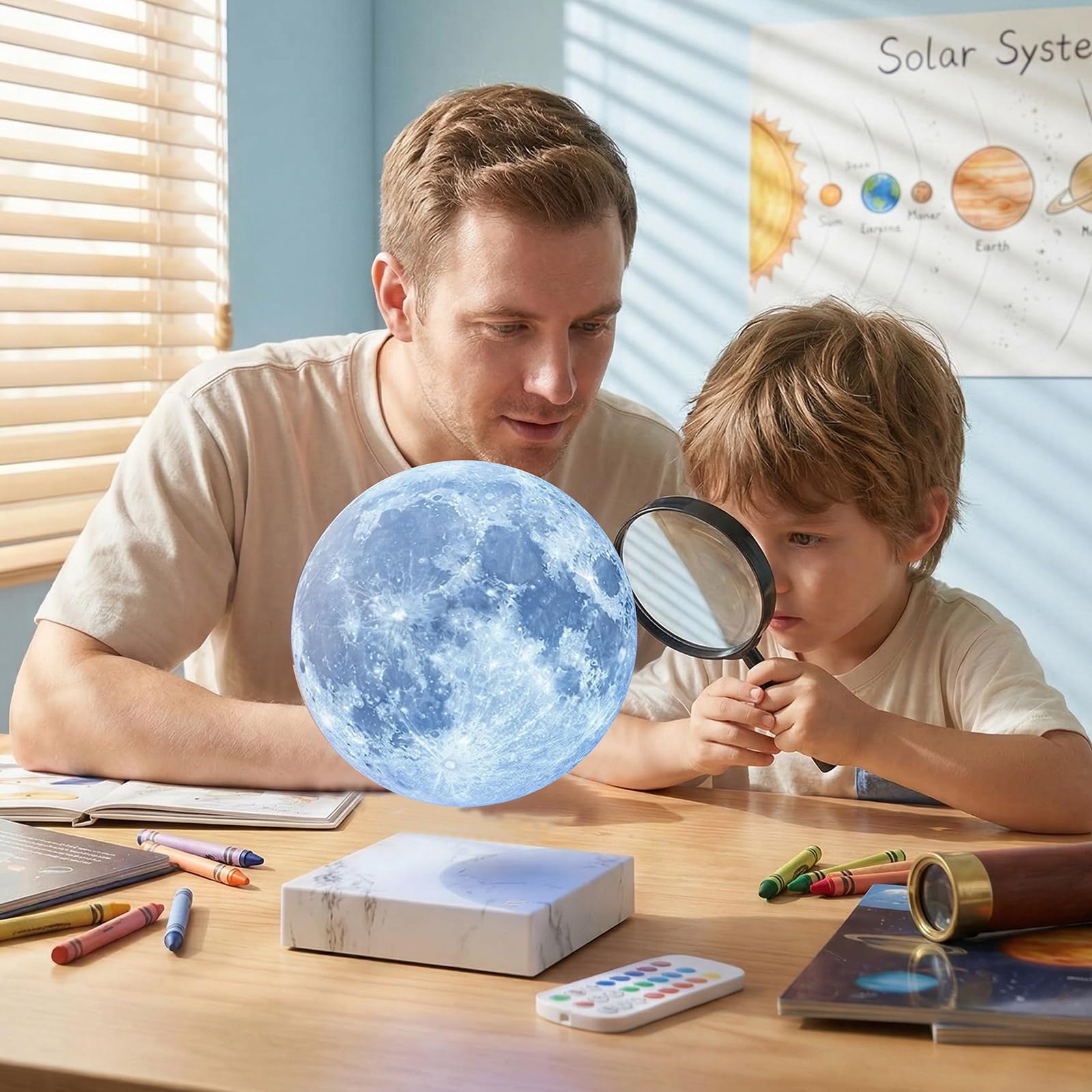 Schwebende Mondlampe ， Magnetische Levitationskugellampe 16 Farben & 4 Modi drehendes & schwebendes Mondlicht, dekoratives Nachtlicht für Kinderzimmer Dekoration